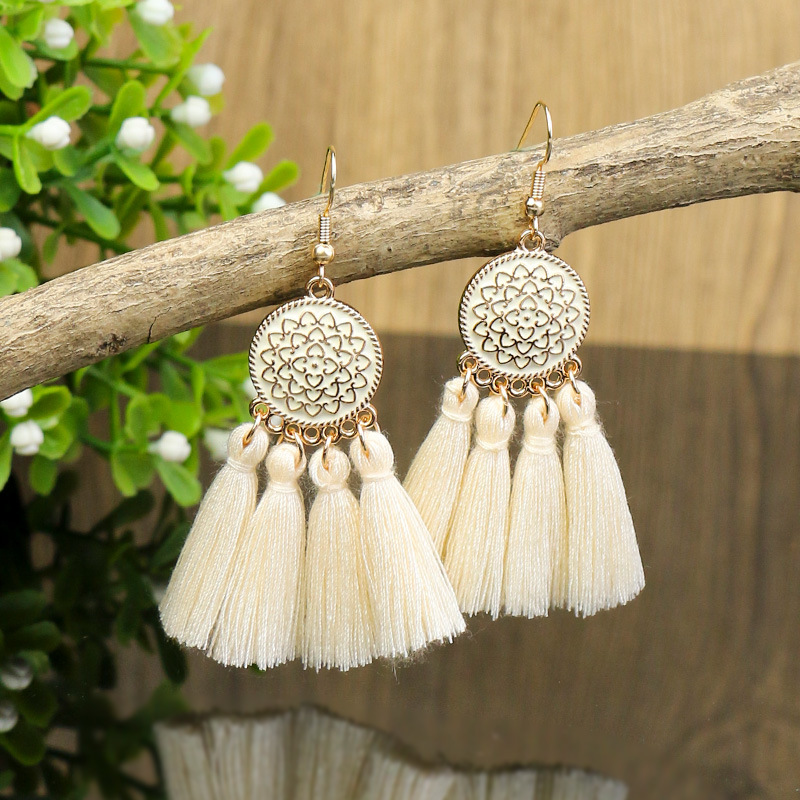 Vacation Bohemian Tassel Alloy Plating Women's Drop Earrings 1 Pair display picture 11