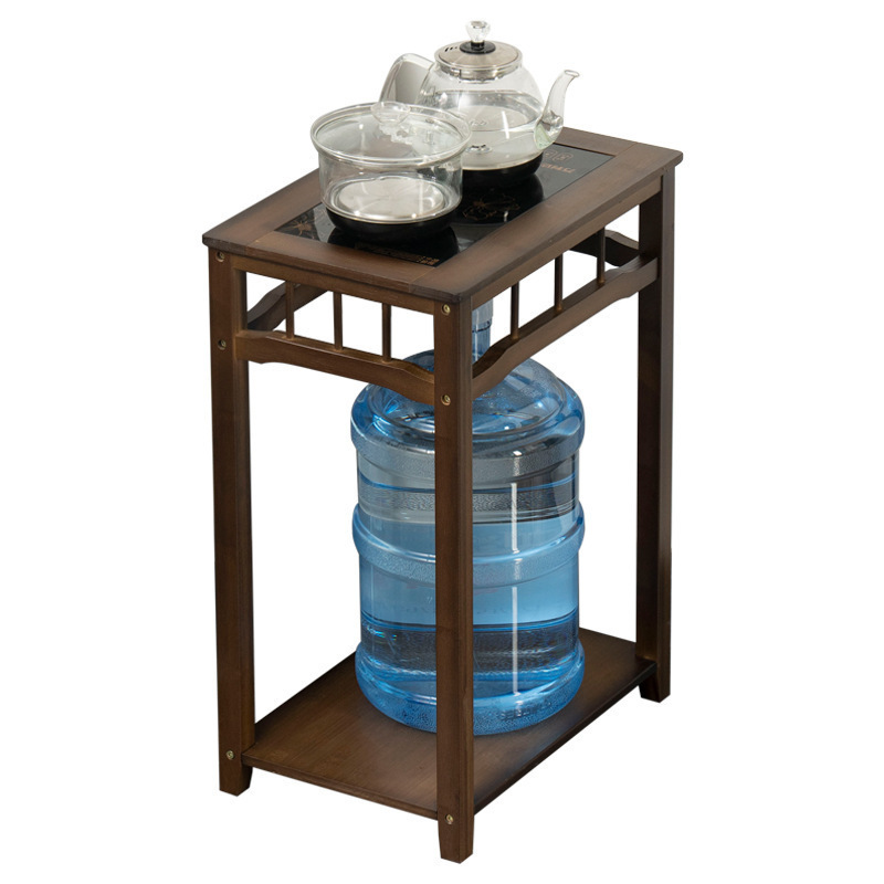 茶桌家用小茶台边柜侧柜实木泡茶吧茶几烧水壶一体水桶架茶水柜子|undefined