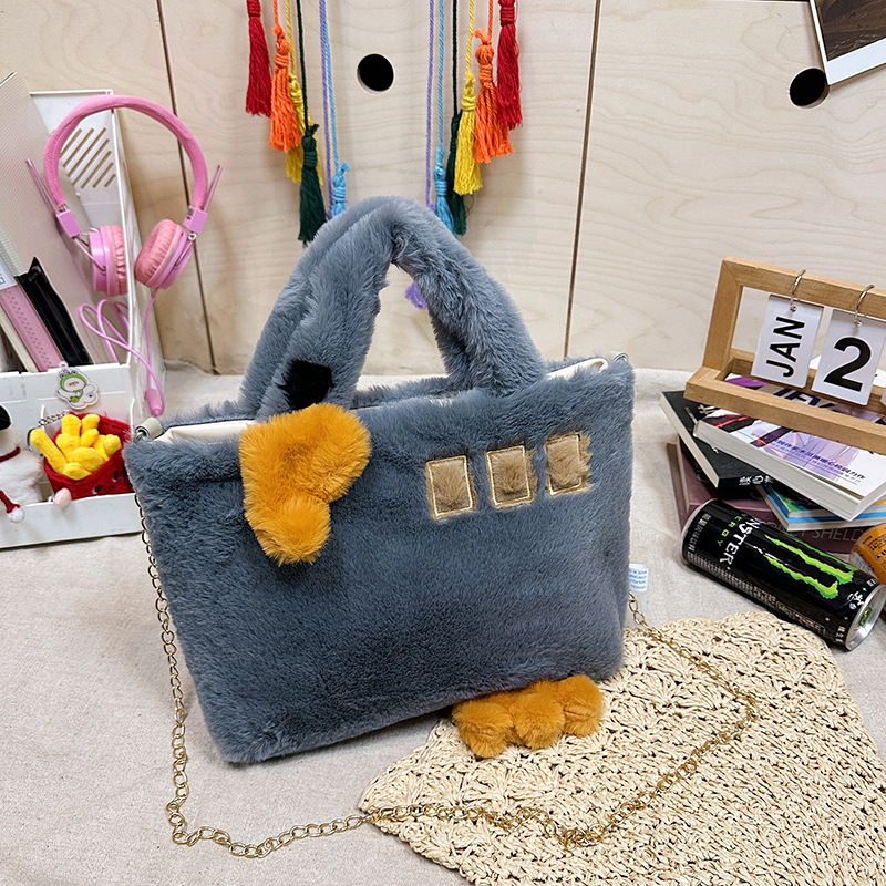 2023 Nuevo Estilo Gato bolso de la muñeca de peluche de juguete crossbody bolsa de hombro femenino ins Internet celebridad de dibujos animados bolsa de lote