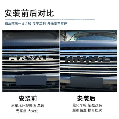 Car logo front and rear emblems blackened, new