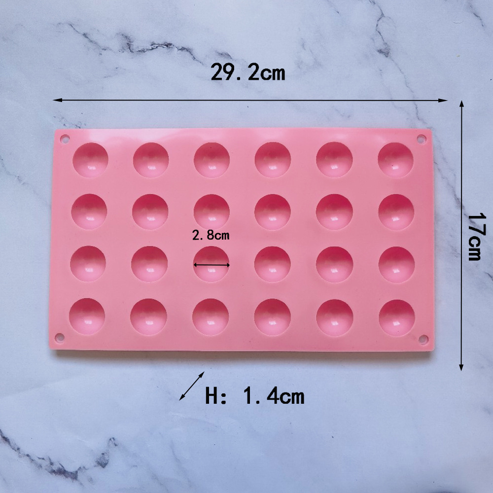24 pequeñas semicirculares 437 molde de silicona para pastel de chocolate molde de pan herramientas de panadería de jalea
