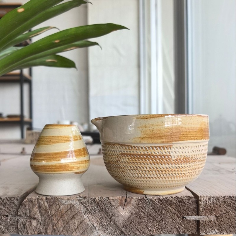 口付き抹茶ボウル、陶器製日本抹茶ボウル、抹茶ツール、茶筅、宋代茶セット、大腹ボウル|undefined