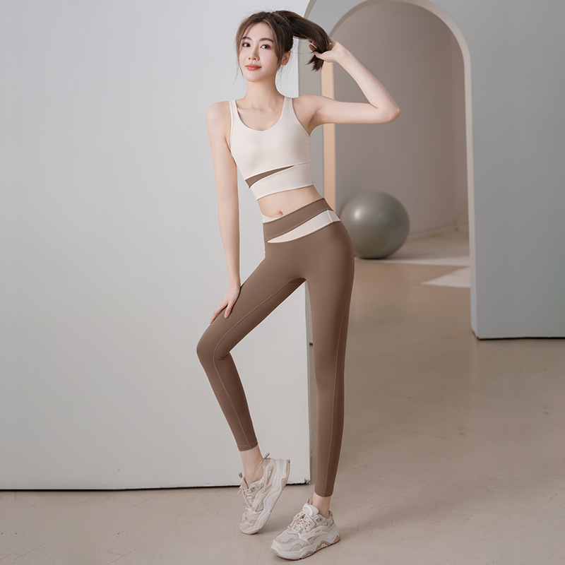 Shockproof Gathering Sports Underwear, Yoga Clothes, Hip Lift Fitness Suits, Fitness Clothes For Women_desvips.com