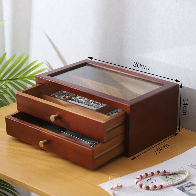 スポット木製レトロ多層ジュエリーボックスネックレスブレスレット大容量収納ボックス中国風のジュエリー収納ボックス|undefined