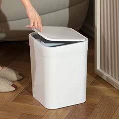 家庭用リビングルーム、キッチン、バスルーム用のスナップカバー付き正方形ゴミ箱、大きな圧力リング、クリエイティブな寝室のトイレットペーパーバスケット