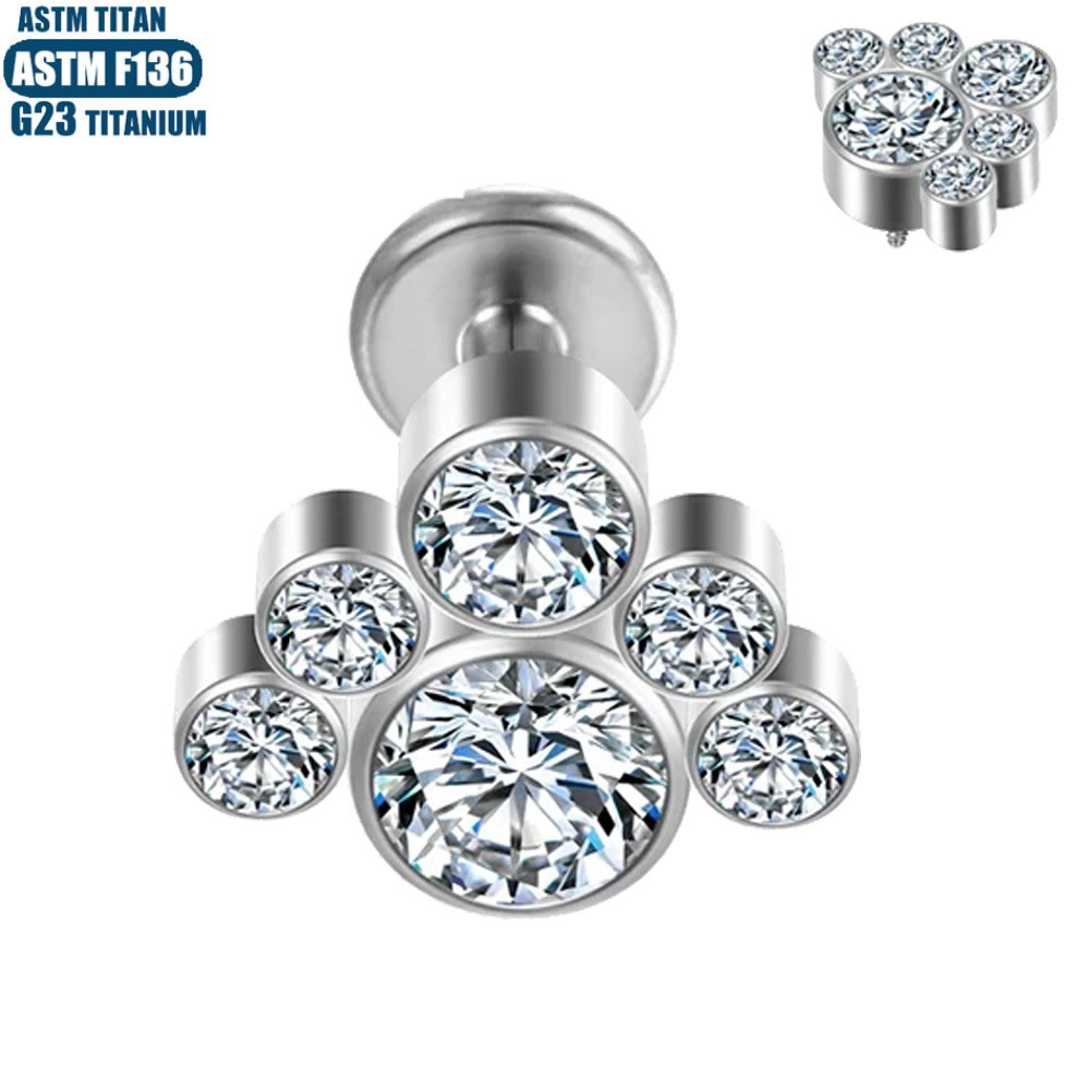 Labret stud lip piercing jewelry styling detail