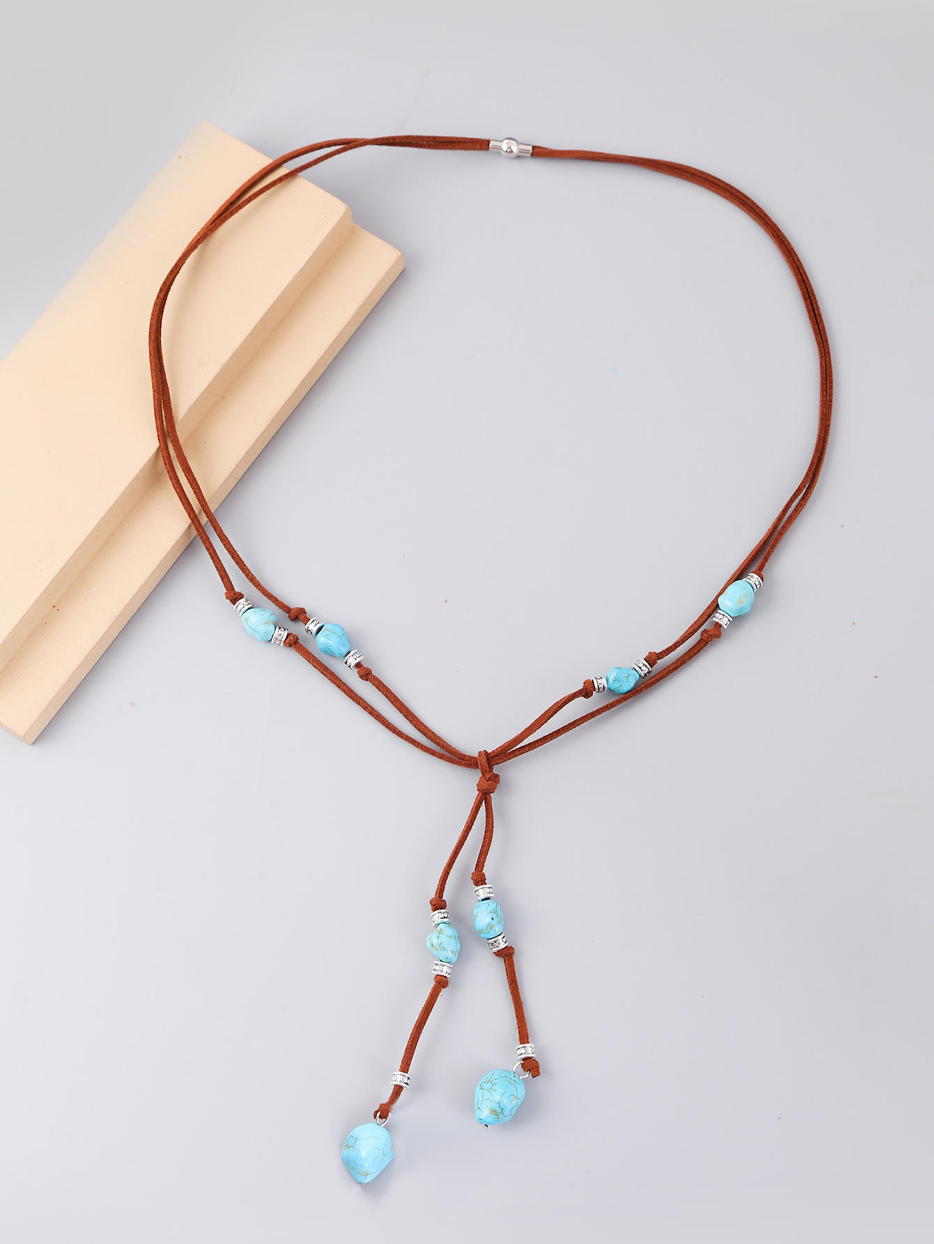 Ethnic Style Water Droplets Alloy Turquoise Plating Womenu0027S Pendant Necklace 1 Piece
