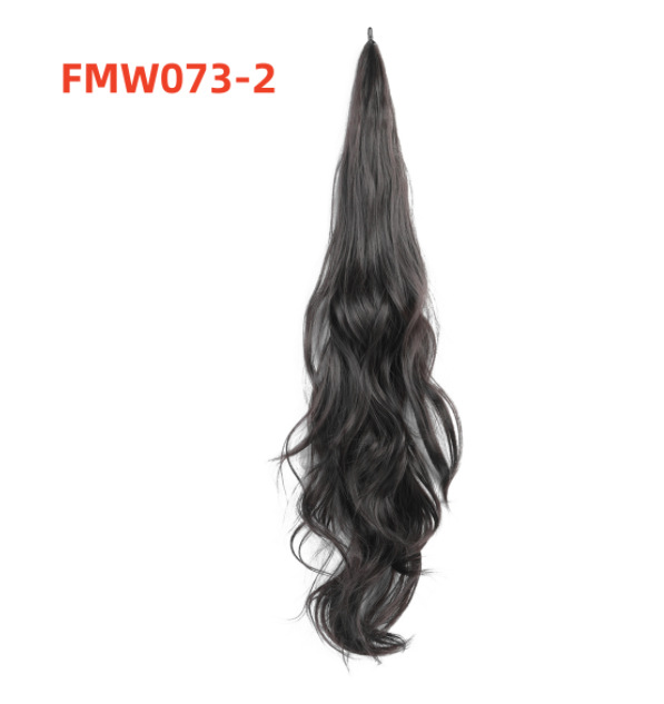 Peluca de mujer con cordones de cola de caballo alta ondulación del agua largo cabello rizado cabello esponjoso natural sin costuras aumento peluca pieza de cabello