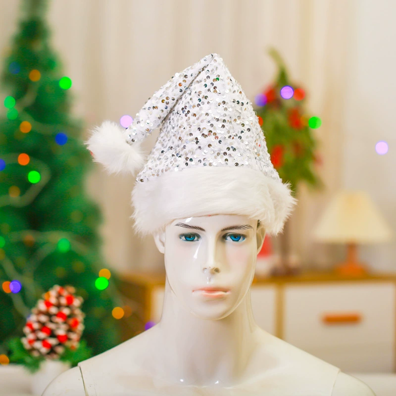 Новогодняя шапка из короткого плюша, для взрослых и детей, множество цветов и отделок, одно отделение в пластиковом пакете