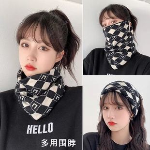 Double-Sided New Knitted Multi-Functional Mask Autumn and Winter Korean Version Versatile Windproof Warm Neck Scarf Protective Neck Scarf