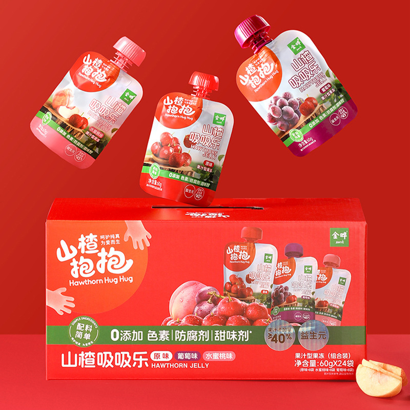 Jinye サンザシ ハグ＆スーク ギフトボックス 1440g ジュースゼリー 子供用 60g×24袋|undefined