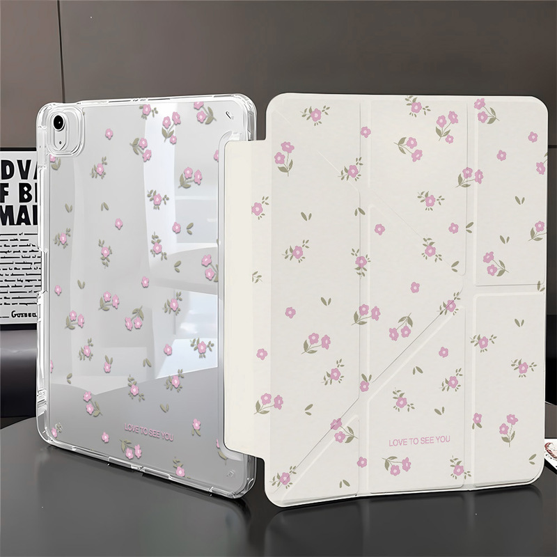 Suitable for iPad 70% off Cute Protective Case Pro2021 Cartoon Small Floral Air5/6 with Pen Slot 2022Mini6