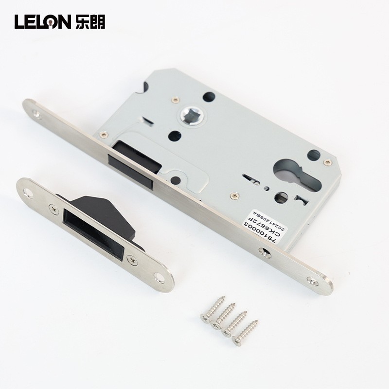 Cerradura magnética silenciosa estándar europea 7255 para uso doméstico, cuerpo de cerradura magnética universal para puerta de madera de interior, cuerpo de cerradura magnética de acero inoxidable