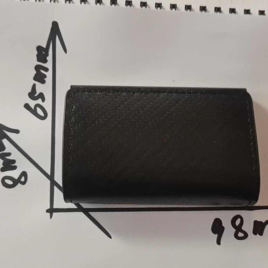 Cepillo antirrobo, blindaje RFID, paquete de tarjeta de crédito de bala automática, caja de metal de aleación de aluminio, soporte de tarjeta de posición de múltiples tarjetas para hombres