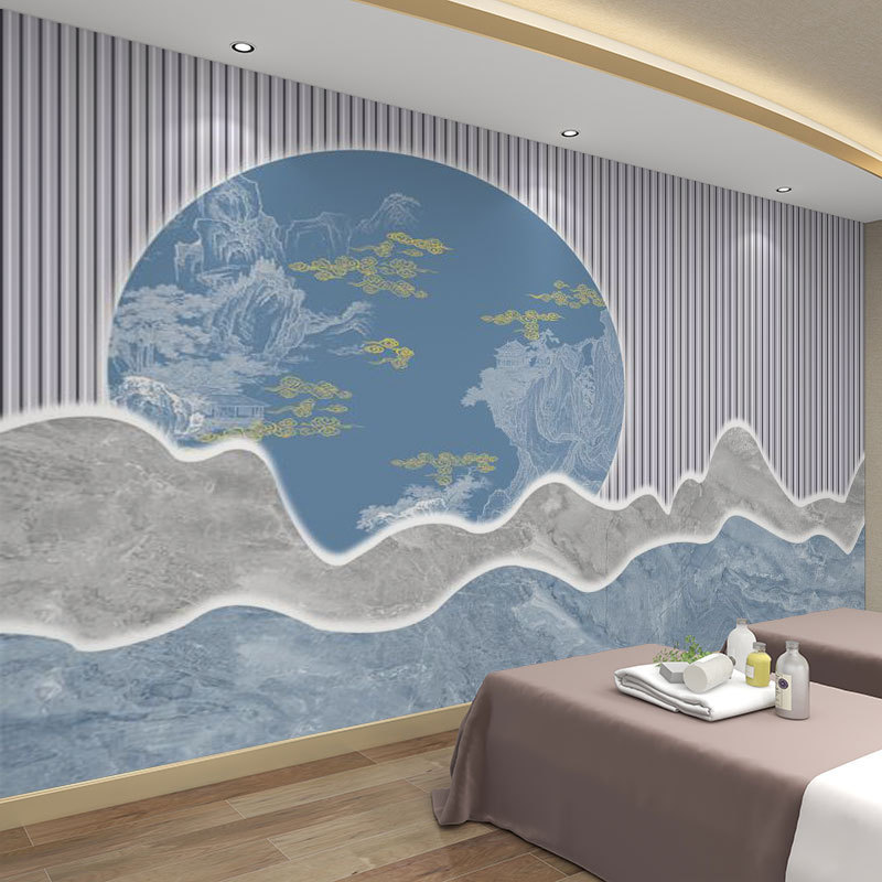 墙纸3d立体中式格栅墙布背景墙壁纸客厅装饰壁布店铺装修壁画|undefined