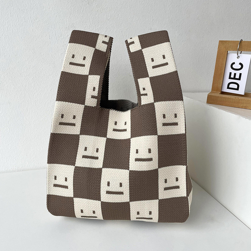 Bolsos, diseño de nicho femenino, bolso de punto personalizado, bolso tejido de un solo hombro de punto de todo fósforo, bolso de mano, bolso de mano