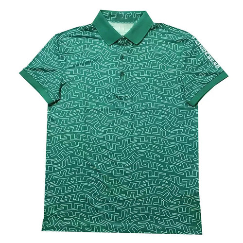 JL INDEBERG New Summer Men's Golf Printed Sport Polo Shirt T-shirt Ping Pong Tennis Wear Quick-drying