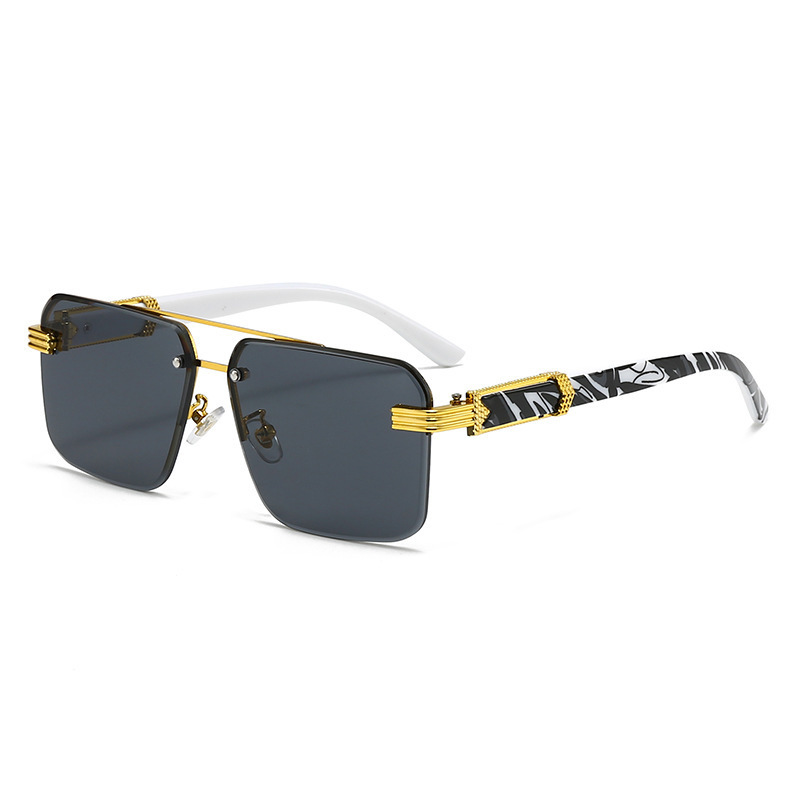 New Cross-Border Business Sunglasses for Men, Fashionable Large Frameless Driving Sunglasses, New Foreign Trade Fishing Glasses, European and American Style