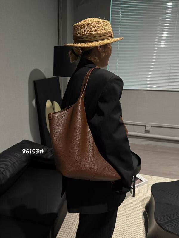 高级感软皮大容量复古托特包包女2025秋冬新款慵懒风休闲单肩大包|undefined