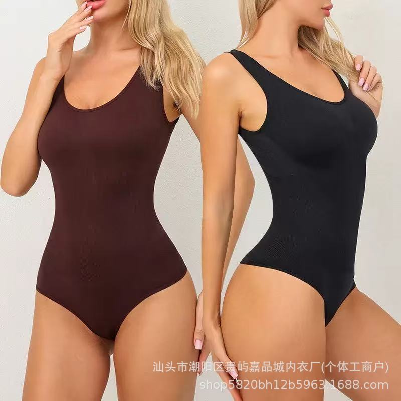European and American Plus-Size Seamless Shapewear for Women, Thong Tummy Control Pants, Corset, Slimming Body Shaper, One-Piece Vest