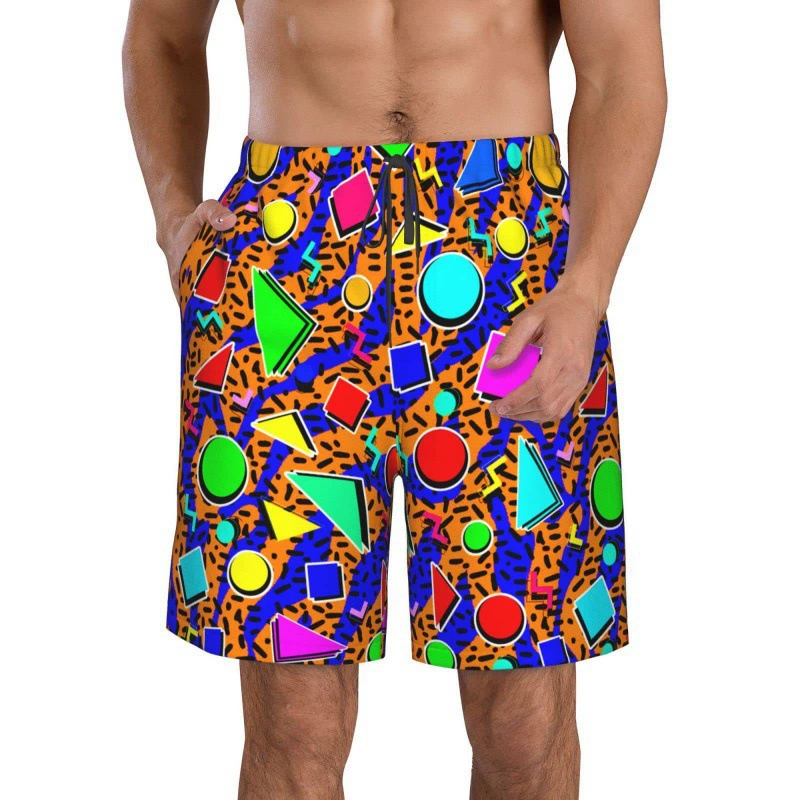 2025 летние новые шорты с геометрическим узором и 3D цифровым принтом для пар, мужчин и женщин, японский модный бренд песок