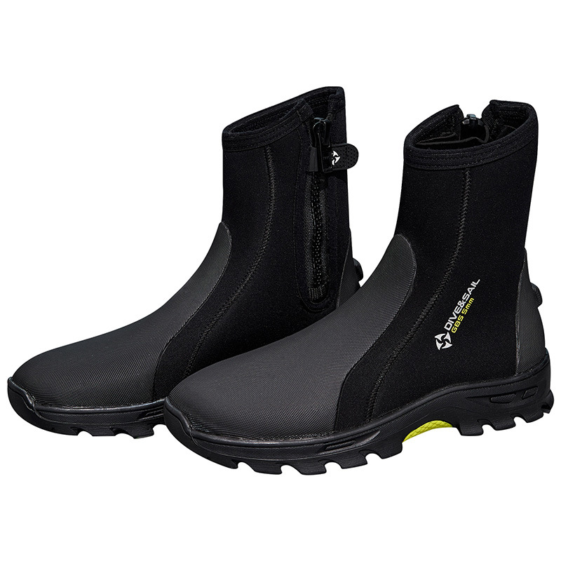 Dive&Sail Diving Shoes 5mm High-Top Hard-Soled Non-Slip Diving Boots Beach Rescue River Tracing Shoes Snorkeling Fins