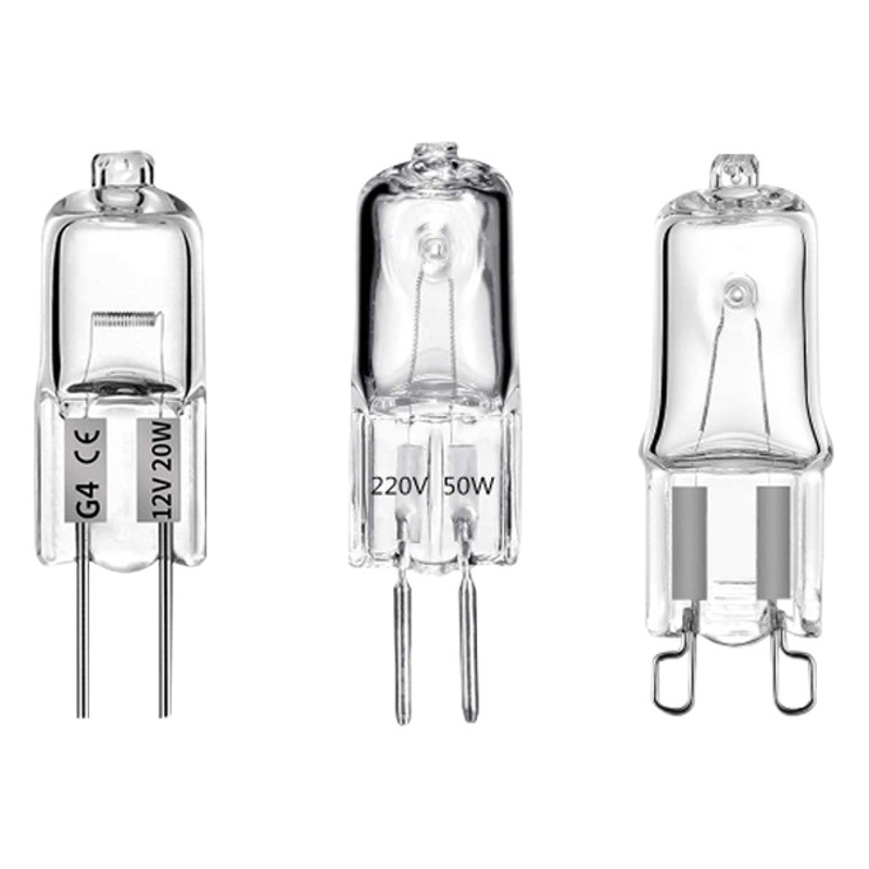 Bombilla halógena G4/G5.3 de bajo voltaje | Lámpara de cristal 12V–220V 20W/35W, pin doble para aromaterapia o iluminación