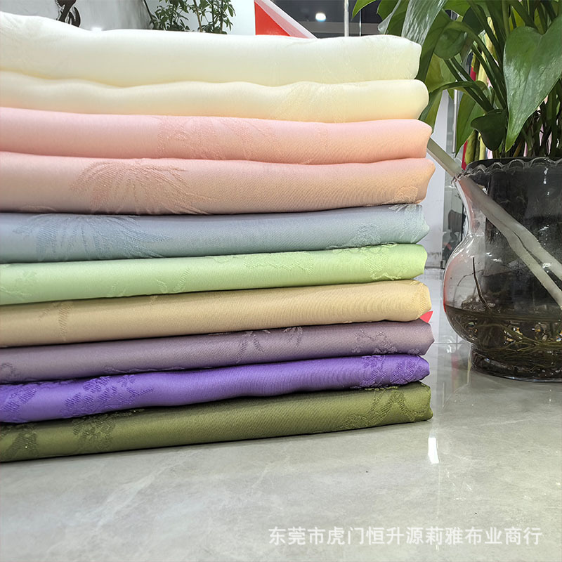 新款亮丝钻石丝提花面料梅兰竹叶布料中式国风旗袍连衣裙衬衫马甲