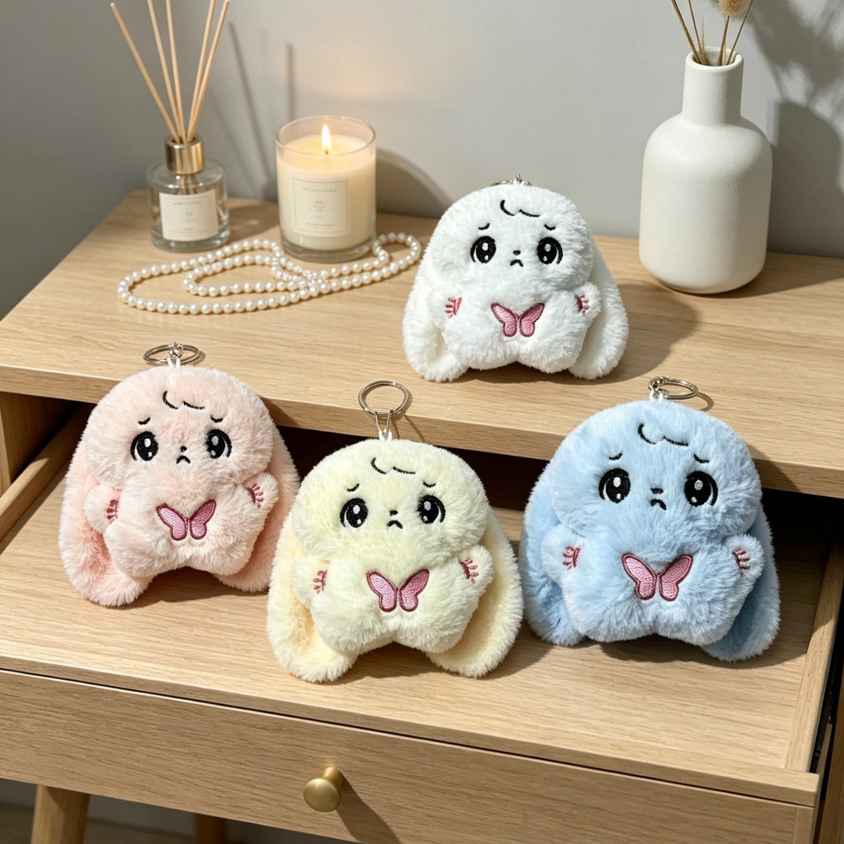 Internet Celebrity Style Big Floppy-Eared Rabbit Plush Toy, Squeaking Cartoon Cute Plush Pendant for Bags, Photo Shoots, and Stall Activities