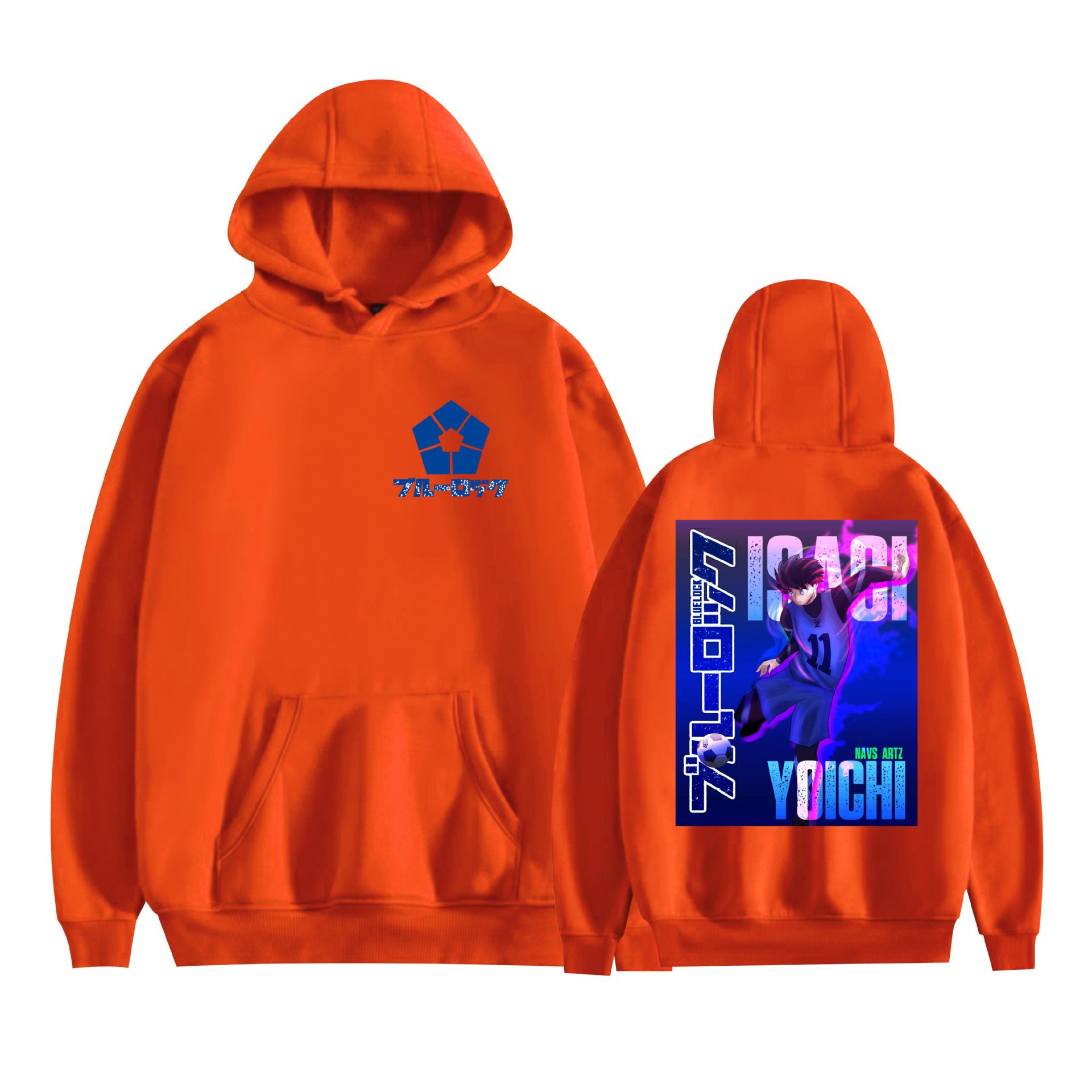 Nuevo estilo transfronterizo BLUE LOCK azul prisión animación periféricos hombres y mujeres suéter con capucha suelto casual