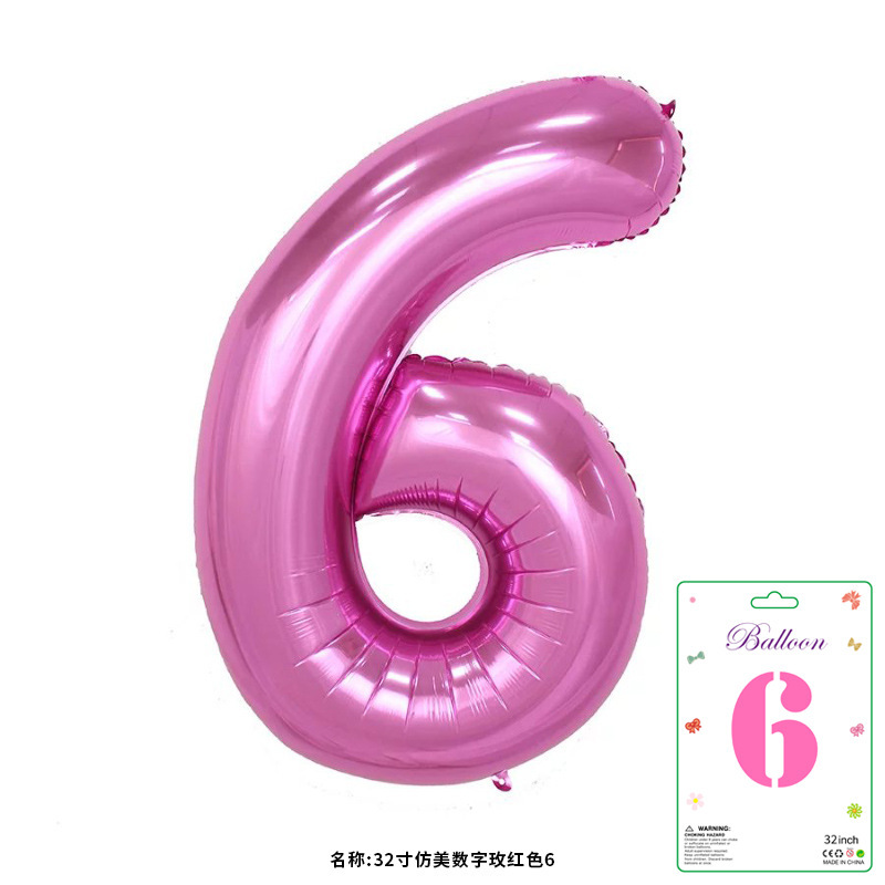 32寸卡装美版数字0到9气球儿童生日派对装饰婚庆婚房布置数字气球|undefined