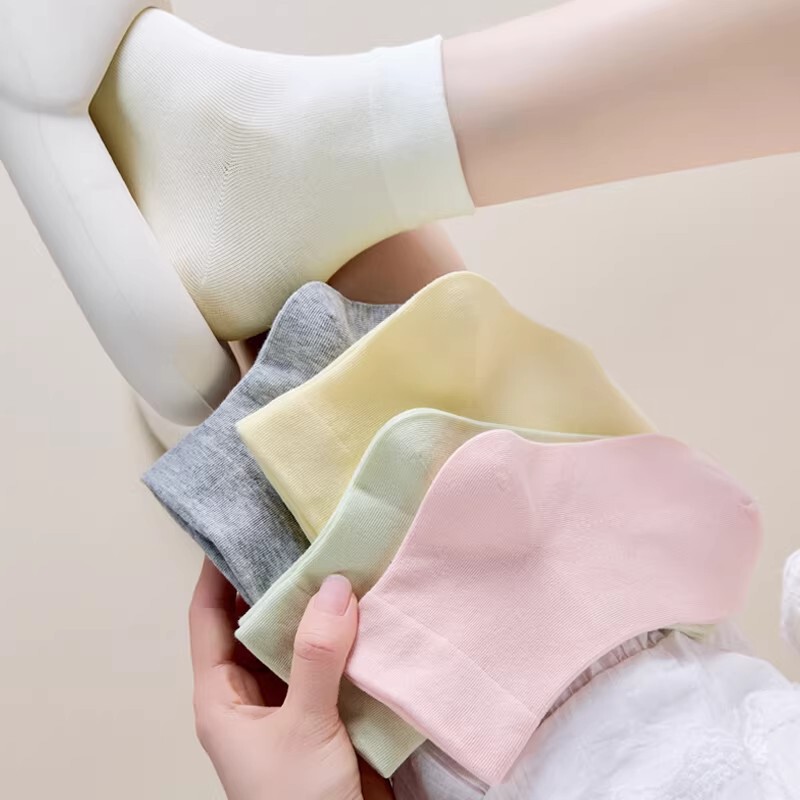 Spring and Summer 7A Grade Anti-Odor, Antibacterial, Sweat-Absorbent Ultra-Thin Maternity Socks, Pure Cotton Seamless Socks, Solid Color Women's Socks, Anti-Odor