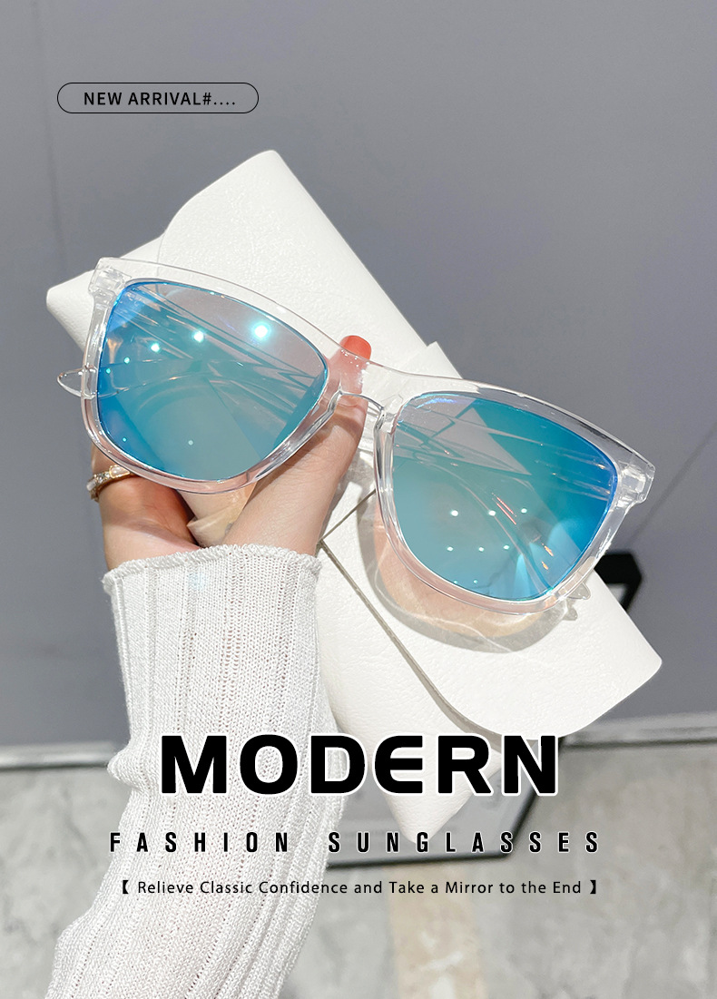 Nuovi occhiali da sole con montatura trasparente, occhiali da sole alla moda e personalizzati, resistenti ai raggi UV, rivestiti con pellicola autentica, occhiali di fascia alta_voghion.com