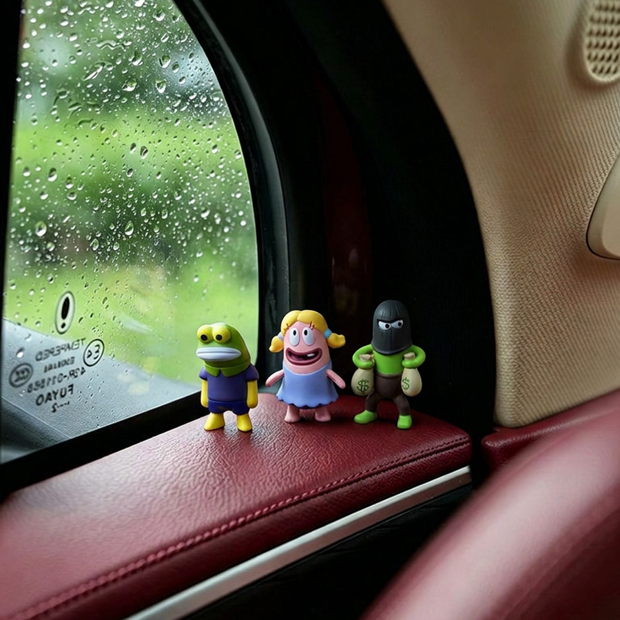 Bikini Bottom residents clownfish car dashboard ornament, rear seat figurine, computer screen decoration, desktop ornament