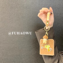 适用荣耀magicvflip手机壳简约时尚卡其色木质纹vivoxflip折叠屏magicVflip可爱贵宾犬挂件vivoxflip小众女款