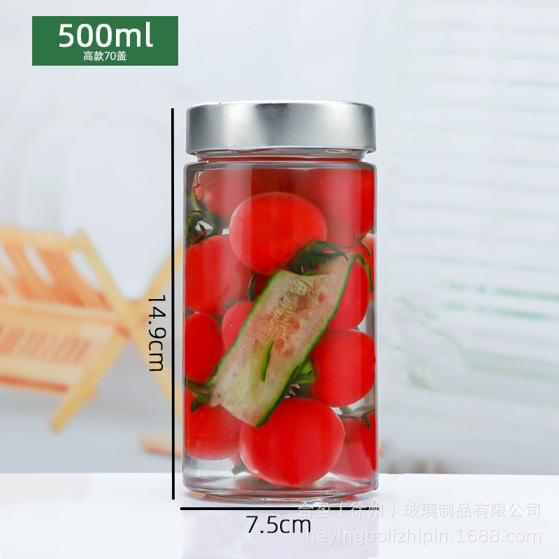 批发食品级高盖圆形辣椒酱瓶果酱分装瓶蜂蜜瓶透明玻璃瓶密封瓶|undefined