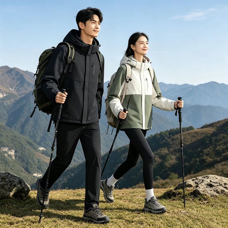 2026 New Graphite Cotton Jacket, Couple's Color-Block Casual Sports Outdoor Warm Coat