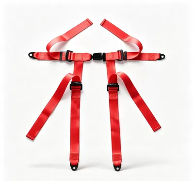 Go-kart seat with four-point Car seat belt - red