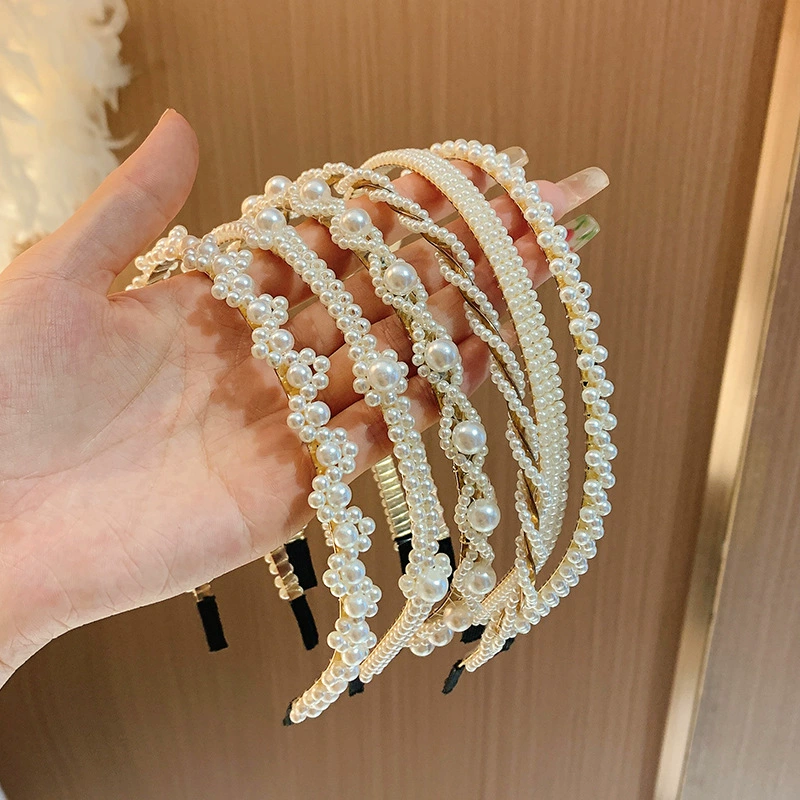 Универсальная повязка на голову, элегантная жемчужная hair accessory, легкая коллекция 2025