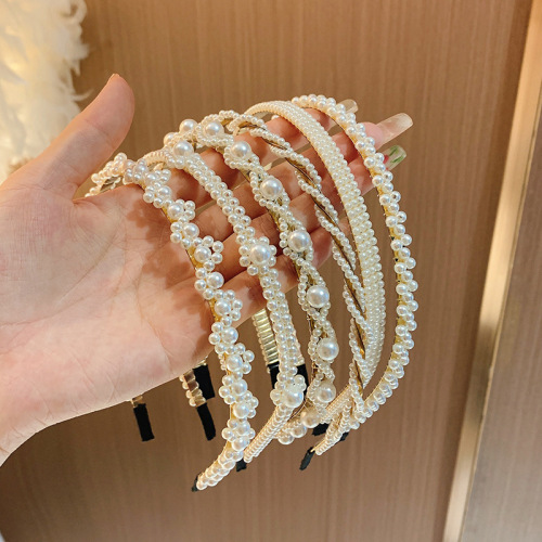 Elegant Pearl Hairband for Women, 2025 Pressed Hair Hoop—Simple, Versatile Hair Clip Perfect for Outings and Boho Summer Styling