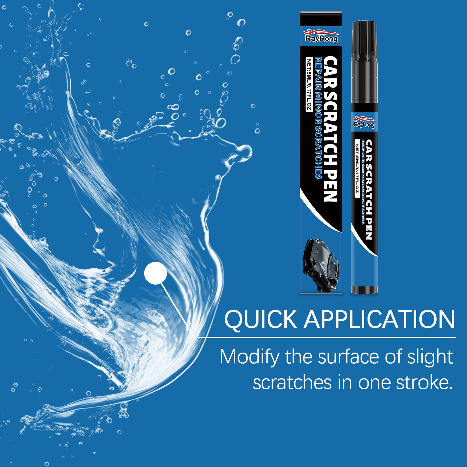 Rayhong Car Paint Light Scratch Pen Car Paint Scratch Two-In-One Touch Pen Convenient Care Touch-Up Paint