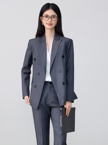 Women's Spring New Business Suit Blue Suit Set Professional Formal Suit University Graduation Interview Manager Workwear Trousers
