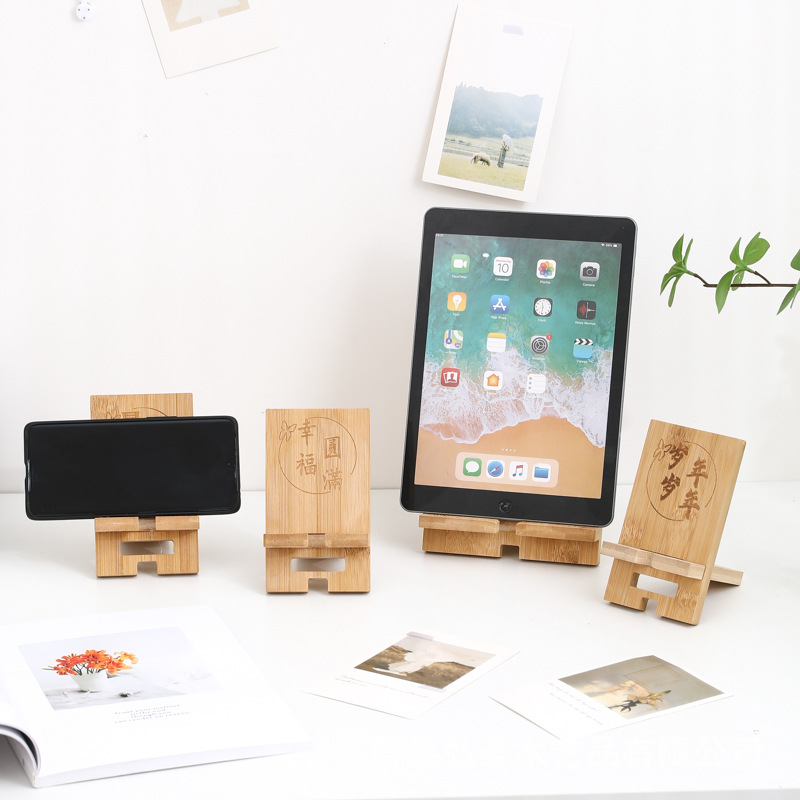 En stock creativo simple soporte de teléfono móvil de madera Escritorio de oficina soporte de tableta soporte de teléfono móvil perezoso titular de teléfono móvil de cabecera