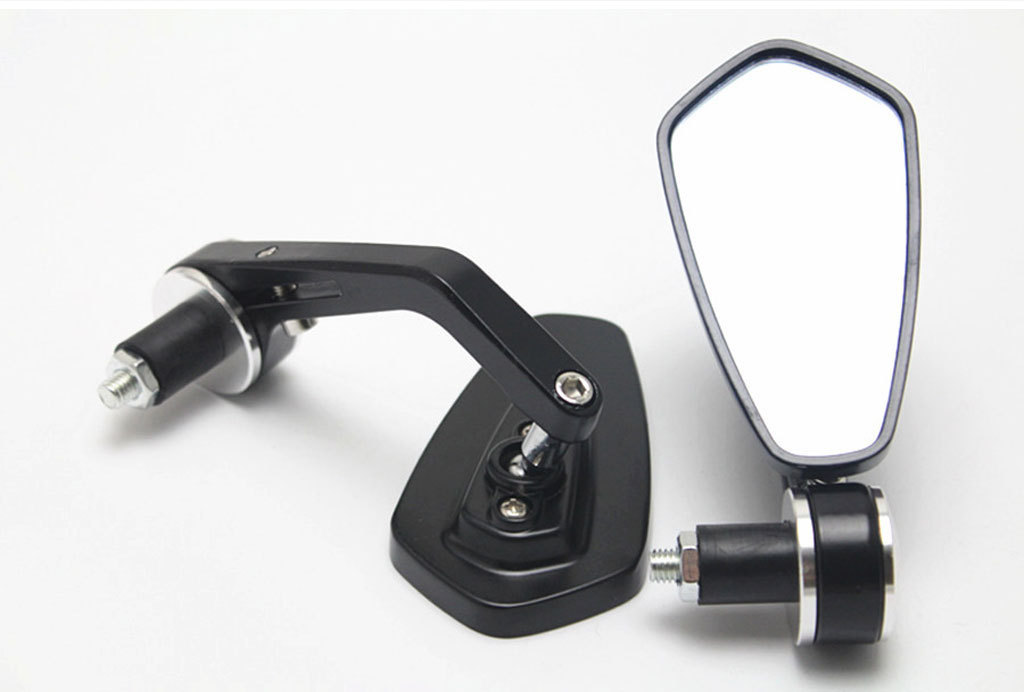 Motorcycle Rearview Mirror Diamond-Shaped Curved Handlebar Anti-Glare Mirror Suitable for Handlebar Head Diameter 22mm Scooter