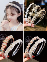 韓版兒童發飾頭飾珍珠蕾絲發箍甜美可愛碎發箍發夾邊夾卡子發卡