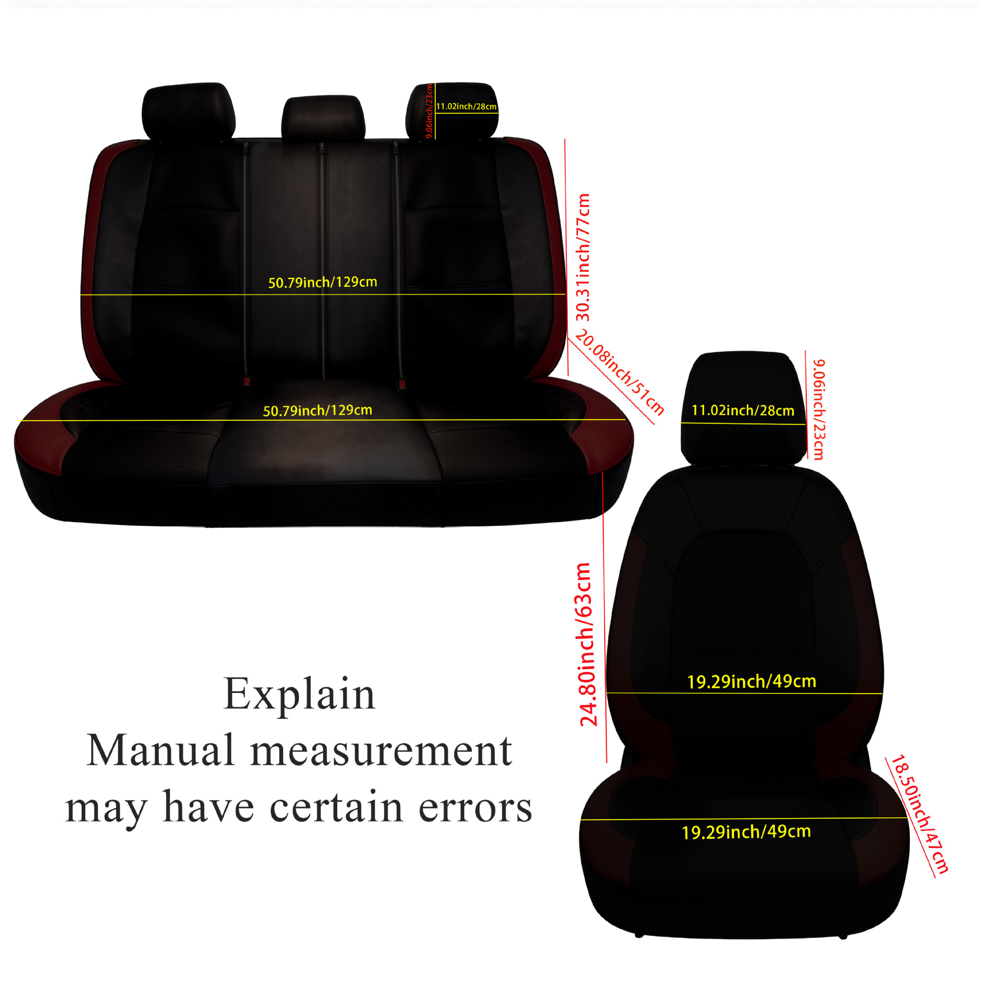 Universal seat covers from the manufacturer, leather style, suitable for all seasons, with a triangular grid pattern, sandwich construction, full coverage car seat cushion