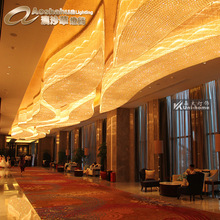 Chandelier非标灯具酒店宴会厅 博物馆异形不锈钢吸顶水晶灯