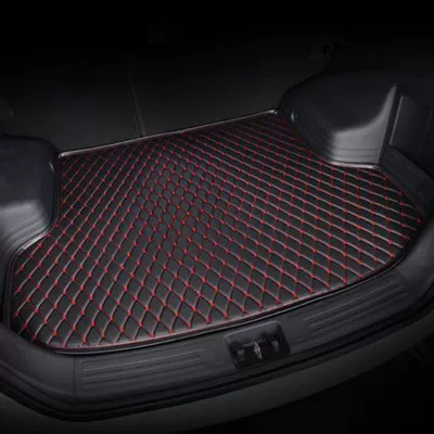 Various Car Models, Eco-Friendly | Trunk Mat - bottom-pad-black-and-red-line-note-model-and-year