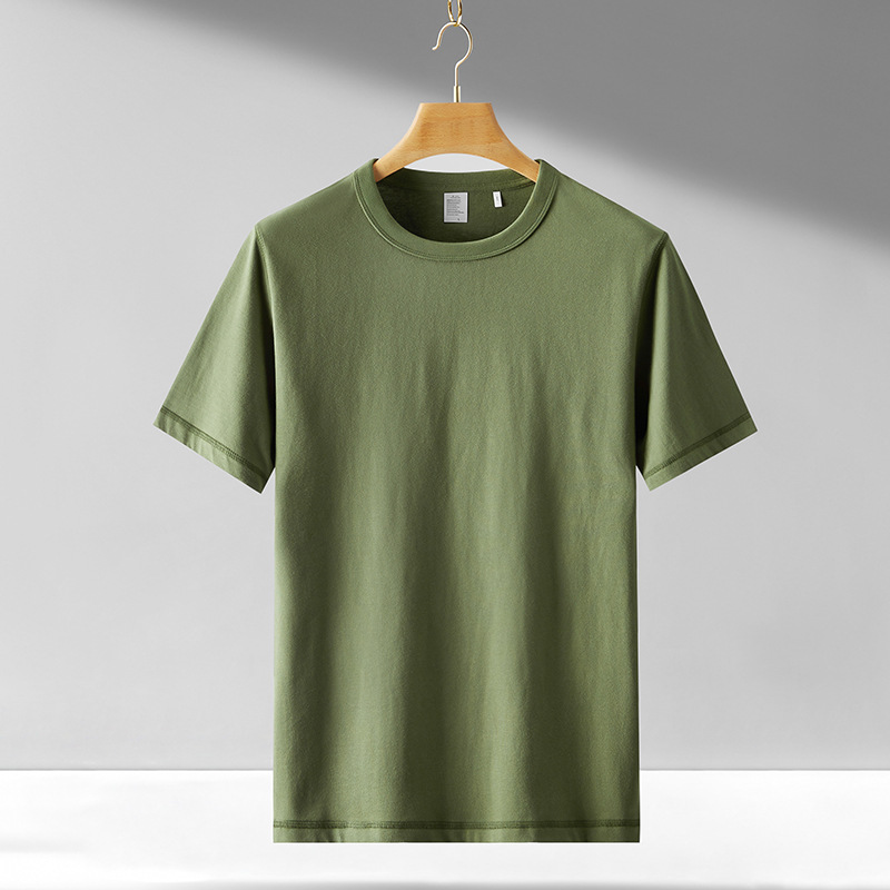 300gコットンTシャツ、白、半袖、丸首、秋冬、メンズ、トップス、ベースレイヤー、純綿、トレンドブランド、日本風、レトロ