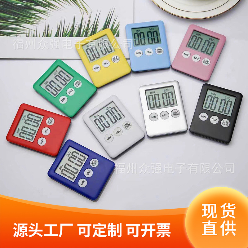 Mejor-venta cronómetro temporizador cocina tiempo estudiante de cocina niños de gestión del tiempo de aprendizaje LCD color mini lote